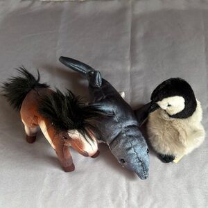 🐴🦈🐧Lot of 3 Folkmanis Finger puppets.